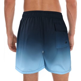 Wantonfy Men's Swim Trunks with Compression 2 in 1 Beach Shorts Double Layer Quick Dry Swim Shorts Surfing Beach Shorts