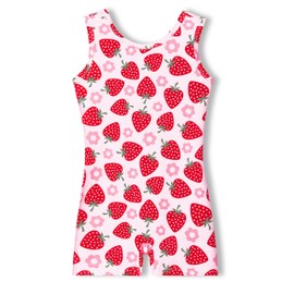 Haloumoning Girls Gymnastics Leotards with Shorts Kids One-Piece Sparkly Mermaid Dance Biketards Unitard 4-12Y