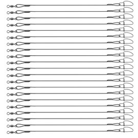 VGOL 30PCS Fishing Wire Leaders 45kg/100lb 50cm/19inch Stainless Steel Anti-Bite Fishing Lure Wire Leader Rigs with Swivels and Snaps for Outdoor Fishing