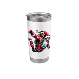 Skydiving Parachuting Funny Christmas Santa Free Flying Fall Stainless Steel Insulated Tumbler