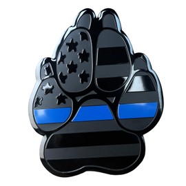 American Black Metal Flag Dog Paw K9 Unit Auto Fender Badge Decal Car Sticker Replacement Accessories for Car Truck SUV(Blue)