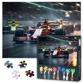 1000 Piece Jigsaw Puzzle for Adults - Racing Cars Speeding, 50x70 cm Challenging Puzzle, Family Game Night Activity, Super Car for Game Room Decor