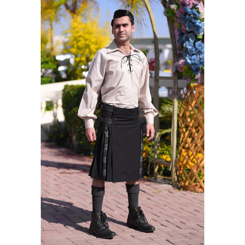 Allsafe Traders Men Modern Hybrid Tartan Kilt, Hybrid Kilt, Kilt