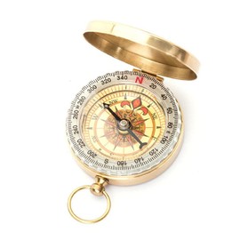 Compass for Navigation, Vintage Pocket Compass with Luminous Function, Pure Copper Shell, Waterproof Compass for Camping/Orienteering/Hiking/Marching and Collection
