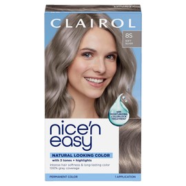 Clairol Nice'n Easy Permanent Hair Dye, 8S Soft Silver Hair Color, Pack of 1