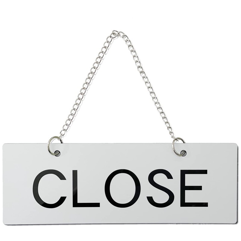 KatachiLab Open Close Sign, Sign Board, Open Close Bills, Silver,
