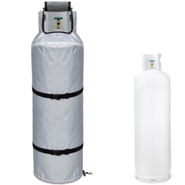 100lb Propane Tank Winter Cover Thickened Built-in Anti-Freezing Felt Openable top, Waterproof, Dustproof, UV-Resistant and Frost-Resistant for 100 Gallon Propane Tank Outdoor Protection, Silvery