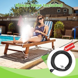 HIRALIY Hose Misters for Outside Patio, 3.68FT Aluminum Mister Tube and 26.25FT PU Tube, Portable Misting System for Backyard, Bird Bath, Water Playing, Chicken Coop, Garden Greenhouse Watering