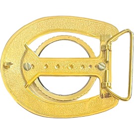 Horseshoe Belt Buckle with Glass Inlay for Silver Dollar / 39 MM Stone - Western