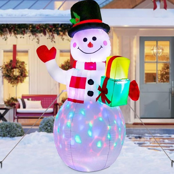 LAWAN Navidad inflablesJuguetes，navideña con luz LED para decoración de Interiores y exterioresMuñeco de Nieve，Adecuado para el Patio de césped del jardín de la Fiesta de Navidad Festiva