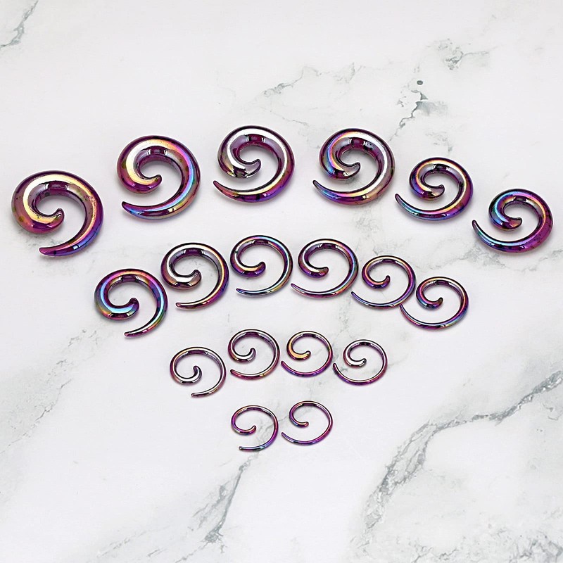 YOFANST Acrylic Ear Stretching Kit Spiral Tapers Gauges Expander 14G-00G