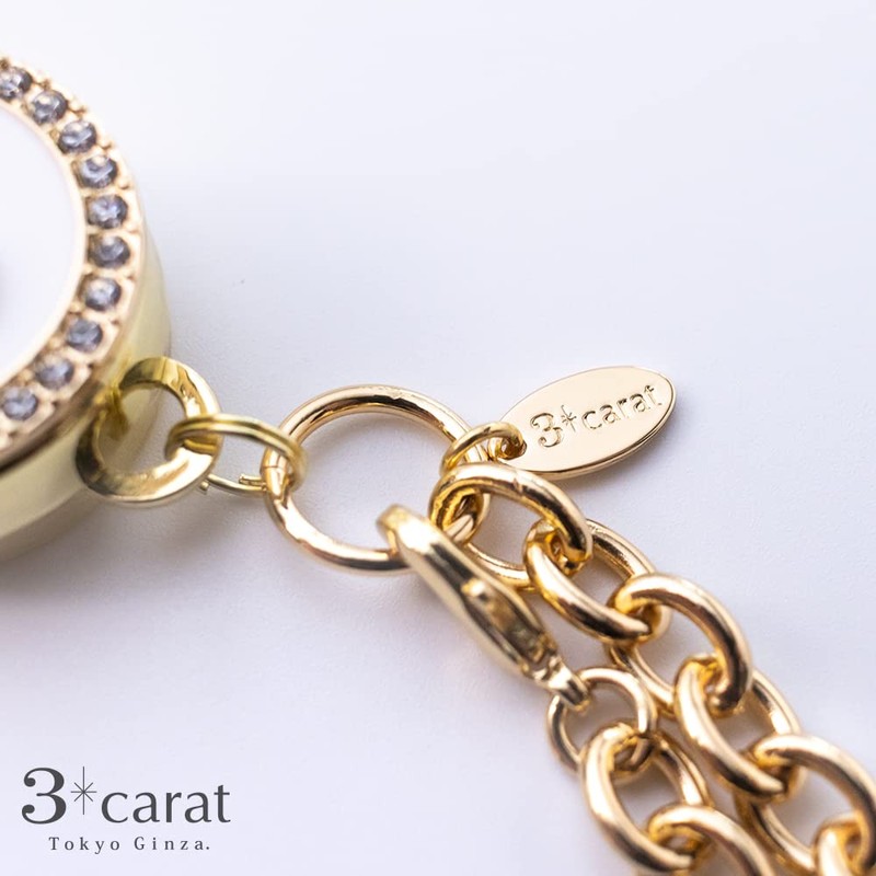 [Three Karat] Reel Key Chain Classical Initial Key Chain Pass