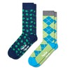 Happy Socks 2-Pack Green Clover Socks, M/L