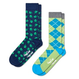 Happy Socks 2-Pack Green Clover Socks, M/L
