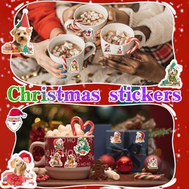 BAMAYSELF Christmas Stickers - 140 PCS Christmas Dog Stickers for Kids,Christmas Gift Stickers Bulk, Holiday Vinyl Stickers for Water Bottles, Xmas Stickers for Scrapbooks and Crafts