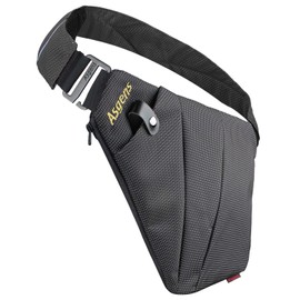 Asgens Body Bag, Highly Functional, Anti-Theft, Men's, One-Shoulder Bag, Outdoor Pouch, Travel, Waterproof, Lightweight, School, Bicycle, Mountain Climbing, Cross Body (Black, Right-Handed)