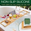 SereneLife Luxury Bamboo Bathtub Caddy Tray - Adjustable Natural Wood