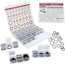 NBR70 O-Ring Set, 247 Pieces, 30 Types, Rubber Gasket, Heat Resistant, Oil Resistant, 3 Segmented Case Included