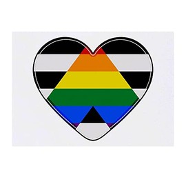 'Ally Flag Heart' Temporary Tattoo - Water Resistant, Skin-Safe, Non-Toxic Transfer (TO00050710)