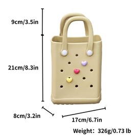 Lopqix Mini Small Beach Tote Bag for the Beach Boat Pool Sports, Bitty Small Charms Crossbody Tote