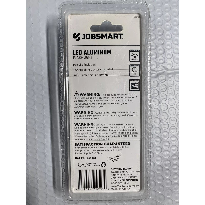Jobsmart LED Aluminum Flashlight 120 Lumens 2 Hr Run Time