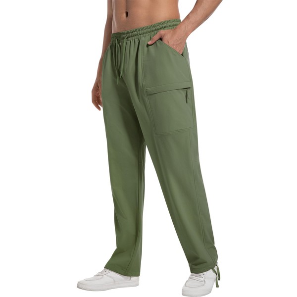 DOWMQ Men's Hiking Pants Cargo Pants Lightweight Stretch Joggers 6