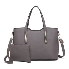 Miss Lulu Tote bag for Women Small Handbags with Clutch Ladies Top Handle Shoulder Bag for Travel Business Work grey