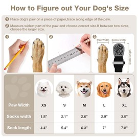Adiwo 2 Pairs Anti Slip Dog Socks, Dog Paw Protectors with Adjustable Strap, Walking Boots for Injured Paws, Dog Socks Paws Stop Licking, Senior Dogs for Indoor Outdoor Hardwood Floor Walking (M)