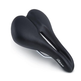 Bikeroo Narrow Nose Road Bike Saddle - Chafe Rub Reduction for Comfort, Flexibility for Street Riding Commuting Stationary Bicycle Exercise - 7" W x 10" L