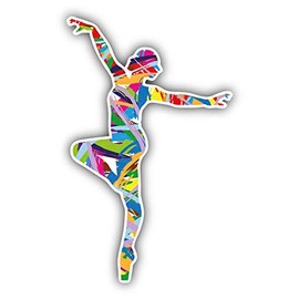 JJH Inc Magnet Girl Dancer Colorful Silhouette Flexible Vinyl Magnet Waterproof Car Magnetic Bumper Sticker 5"