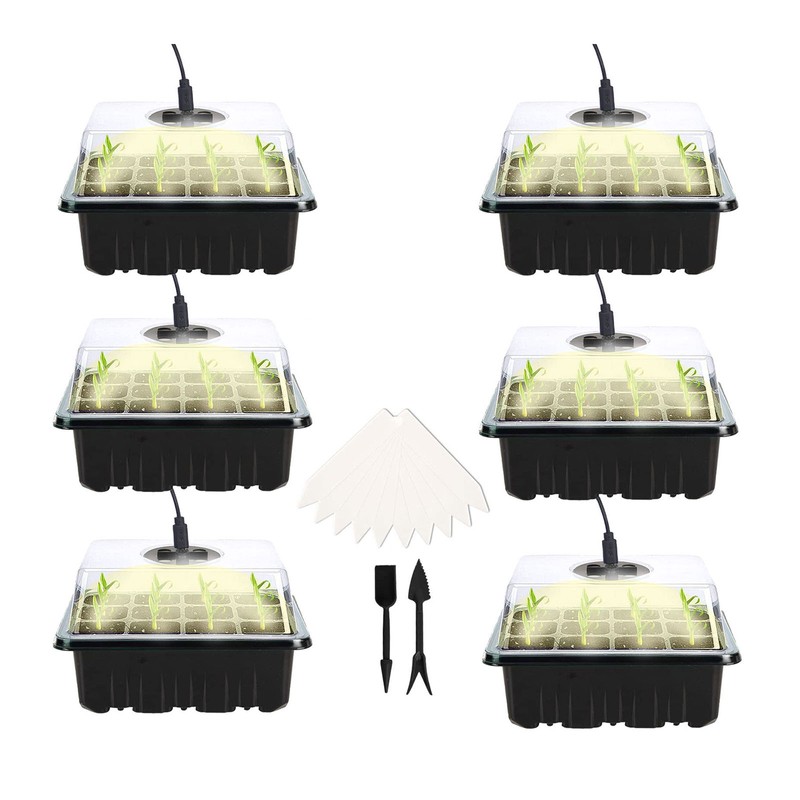 12 Hole Plant Lamp Set with LED Grow Lamp Seedling