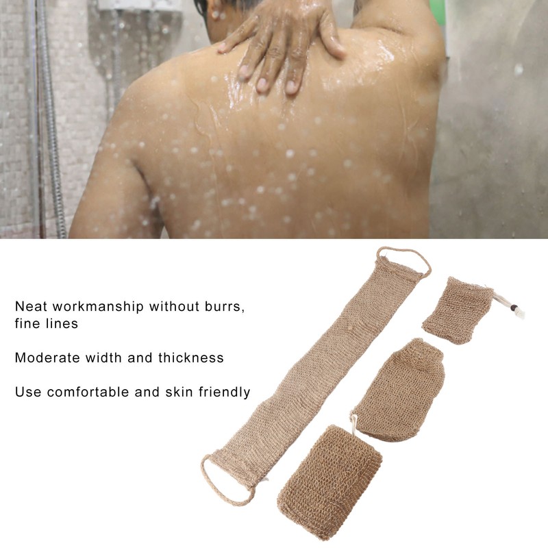 Exfoliating Jute Back Scrubber Concave Convex Surface Gift Package Jute