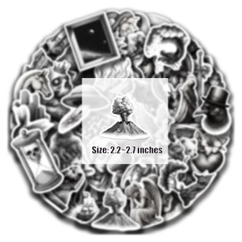 Vintage Aesthetic Stickers for Water Bottle Laptop Journaling Scrapbooking, Black and White Vinyl Waterproof Decals,Horror Sticker for Adults Teens, Fine Arts and Crafts 50 Pcs (Vintage Art)