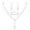 Diamday Bridal Jewellery Set for Women Silver Jewellery Set Rhinestone