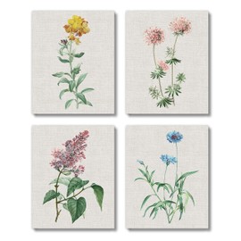 Brooke & Vine Botanical Flowers Wall Art Prints,(UNFRAMED 8x10) Vintage Floral Decor, Coastal Grandma Aesthetic Cottagecore Hampton Chic Living Room Bedroom Bathroom Entry Way Office (Vintage Florals)