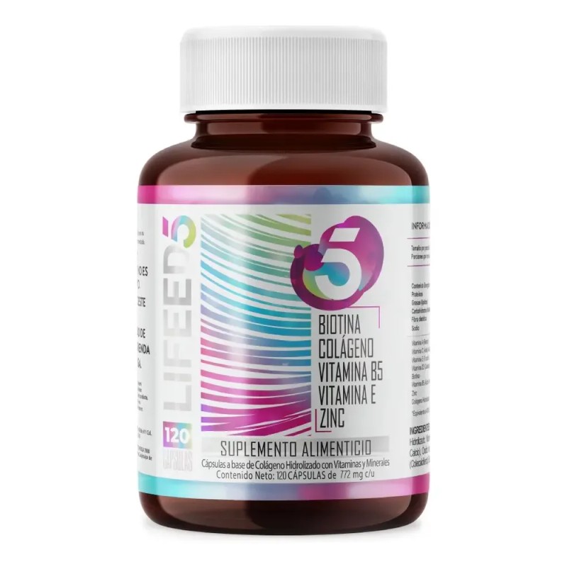 Lifeed5 - Suplemento Multivitamínico LIFEED5 de Biotina y Colágeno para