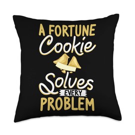 Fortune Cookie Chinese Funny Quotes Sayings Recipe Throw Pillow, 18x18, Multicolor