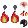 WRITWAA Extravagant Flame Earrings for Women, Creative Acrylic Fire Shape
