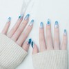 Sun&Beam Nails Handmade Nail Tip, Medium, Long, Coffin Ballerina, Blue,