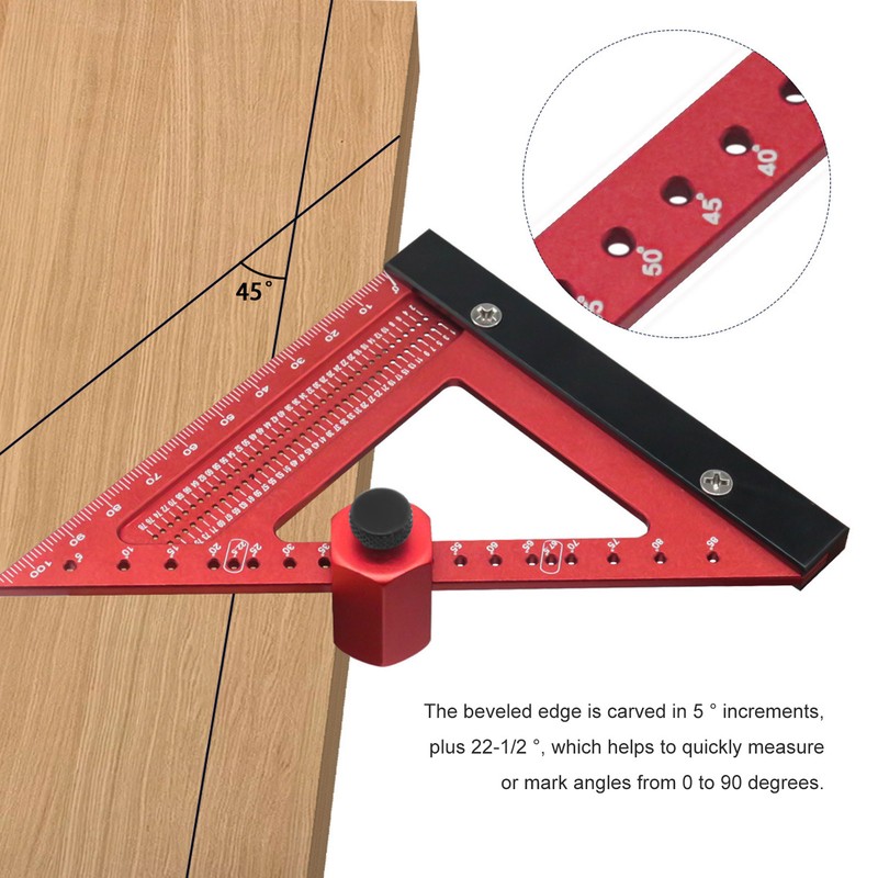 Woodworking Triangle Ruler Aluminum Alloy High Accuracy Portable Rafter Square