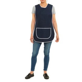 ER Direct Womens Home Work Kitchen Catering Cleaning Bar Plus Size Plain Coloured Large Pocket Side Fastening Tabard Apron (Navy, 3XL)