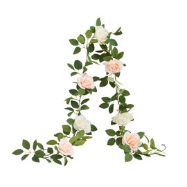 Carlita‘s Blooms Artificial Rose Garlands Rose Vines Leaves Banners Hanging Floral Garland Fake Rose Flower Vine Wall Decorations