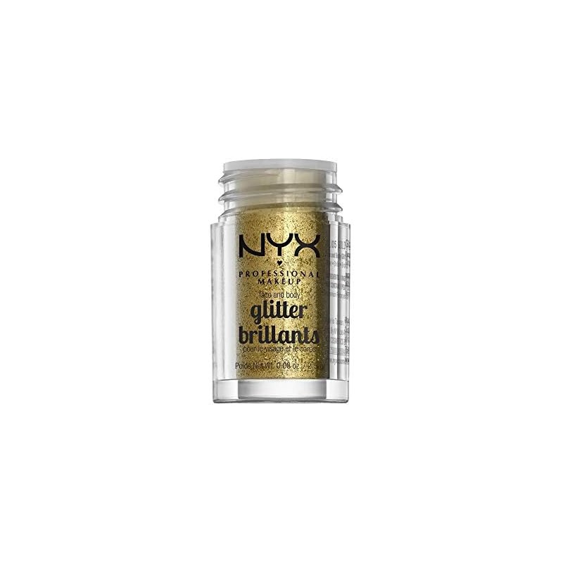 NYX Professional Makeup, Glitter para rostro y cuerpo, Tono Gold,