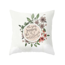 Aimoha Botanical Scandinavian Natural Cushion Cover 18.7 x 18.7 inches (45 x 45 cm), Flower [TYPE-H]