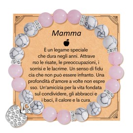 TERRISHE Gift for Mum Bracelet Mother's Day Gift Natural Stones Bead Bracelet Women's Christmas Gifts Birthday for Mum, Adjustable, Plastic, No Gemstone