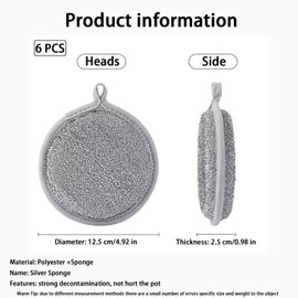 MUNSKT Pack of 6 Multipurpose Wire Dishwashing Rags, Multi-Purpose Wire Dish Cloths for Wet and Dry, Reusable Scourer, Cleaning Cloth for Kitchen, Household, Pan