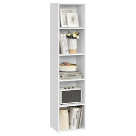VASAGLE Custos Collection - Bookshelf, 5-Tier Bookcase, Book Shelf, Open Storage Shelf, 9.4 x 11.9 x 52.8 Inches, for Living Room, Home Office, Dinning Room, Cloud White ULBC419W01