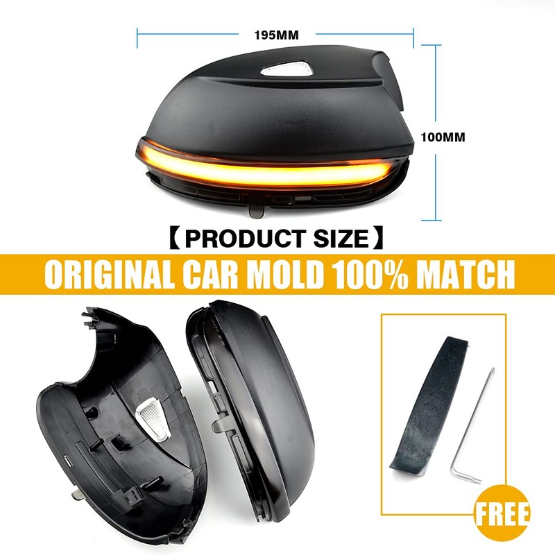 QKLsudua 2pcs Dynamic Sequential Blink Compatible with VW Pas-sat CC