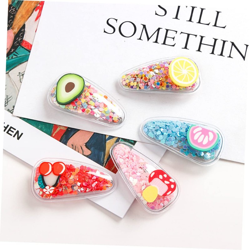 Baluue 40pcs Transparent Pvc Quicksand Hair Clips Drop-shaped Diy Materials