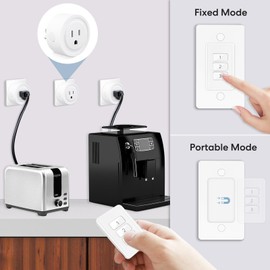 LoraTap 656ft Wireless Remote Control for Lamps and Household Appliances, No Hub Required, White (1 Remote + 3 Plugs)